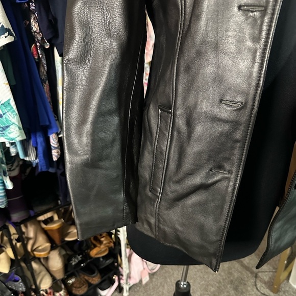Jim and Mary Lou Black 100% Leather Jacket Vintage XS - Picture 4 of 11